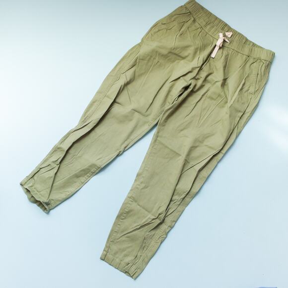 Pact Olive Green Daily Twill Waist Ankle Organic Cotton Pants Size Large - Picture 2 of 9